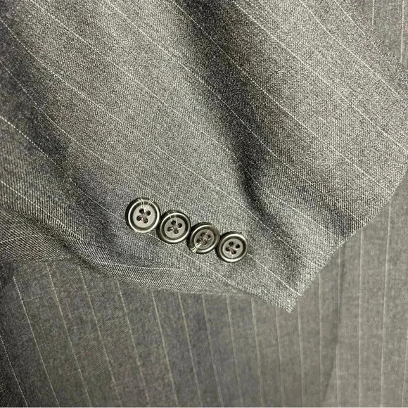 Ralph Lauren Gray Charcoal Wool Stripe Blazer Sport Coat Size 58 L - Picture 3 of 7